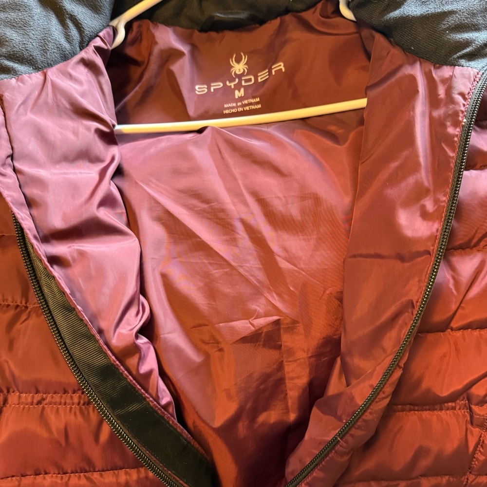Spyder Women's Puffer Jacket Women’s Size Medium Down Duck Filled Burgundy - Picture 9 of 13